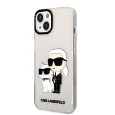 Karl Lagerfeld Lagerfeld IML Glitter Karl and Choupette NFT Zadní Kryt pro iPhone 13 Transparent