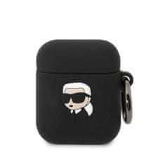 Karl Lagerfeld Lagerfeld 3D Logo NFT Karl Head Silikonové Pouzdro pro Airpods 1/2 Black