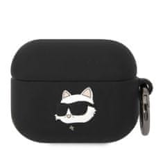 Karl Lagerfeld Lagerfeld 3D Logo NFT Choupette Head Silikonové Pouzdro pro Airpods Pro Black