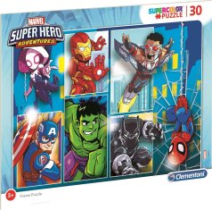 Clementoni  Puzzle Marvel Super Hero Adventures: Spiderman a spol. 30 dílků