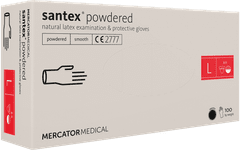 MERCATOR MEDICAL SANTEX Latexové rukavice pudrované 100 ks velikost L