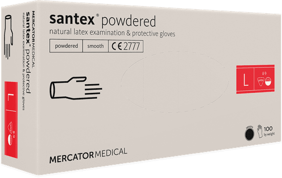 MERCATOR MEDICAL SANTEX Latexové rukavice pudrované 100 ks