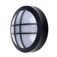 Solight Solight LED venkovní osvětlení kulaté s mřížkou, 13W, 910lm, 4000K, IP65, 17cm, černá WO753