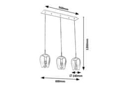 Rabalux Rabalux závěsné svítidlo Petunia E27 3x MAX 60W chromová 5253