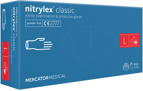 MERCATOR MEDICAL NITRYLEX Jednorázové nitrilové zdravotnické rukavice 100 ks