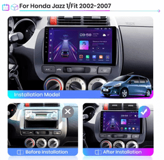 Junsun Autorádio pro Honda Jazz 1/ Fit 2002-2007 s Android, GPS navigace, WIFI, USB, Bluetooth - Handsfree, Rádio Honda Jazz 1/Fit 2002-2007 Android systém