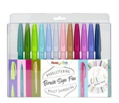 Pentel Popisovač Arts Touch Brush Sign Pen - 12 barev, sada