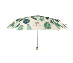 Perletti Dámský skládací manuální ekologický deštník Listy