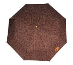 Perletti Dámský skládací manuální ekologický deštník Větvičky, hnědá