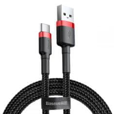 BASEUS Datový kabel USB-C Baseus - odolný nylonový kabel, 2A 2m, červený + černý