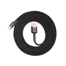 BASEUS Datový kabel USB-C Baseus - odolný nylonový kabel, 3A 0,5mm, červený + černý