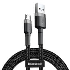 BASEUS Datový kabel micro USB Baseus - odolný nylonový kabel, 1.5A 2M, šedá + černá