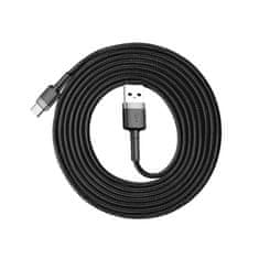 BASEUS Datový kabel USB-C Baseus - odolný nylonový kabel, 2A 2m, šedý + černý