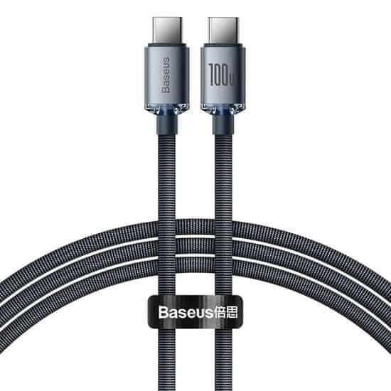 BASEUS CAJY000601 Crystal Shine Series Datový Kabel USB-C - USB-C 100W 1,2m Black