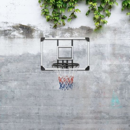 Greatstore Basketbalový koš s průhlednou deskou 90x60x2,5 cm polykarbonát