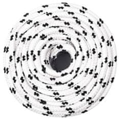 Vidaxl Splétané lodní lano bílé 6 mm x 25 m polyester