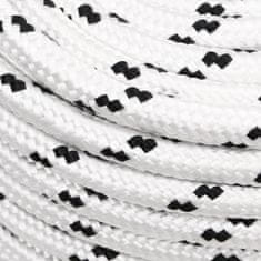 Vidaxl Splétané lodní lano bílé 12 mm x 25 m polyester