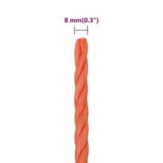 Greatstore Pracovní lano oranžové 8 mm 100 m polypropylen