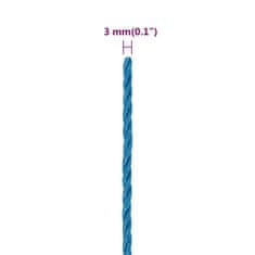 Greatstore Pracovní lano modré 3 mm 100 m polypropylen