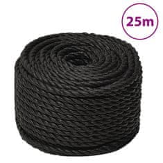 Greatstore Pracovní lano černé 10 mm 25 m polypropylen