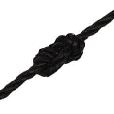 Greatstore Pracovní lano černé 6 mm 250 m polypropylen