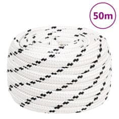 Greatstore Splétané lodní lano bílé 20 mm x 50 m polyester