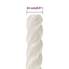 Greatstore Pracovní lano bílá 24 mm 25 m polypropylen