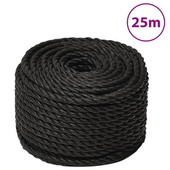 Greatstore Pracovní lano černé 14 mm 25 m polypropylen