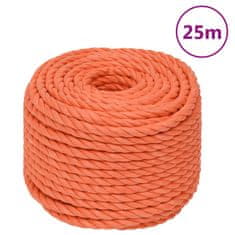 Vidaxl Pracovní lano oranžové 10 mm 25 m polypropylen