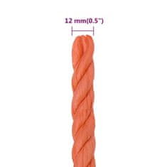 Vidaxl Pracovní lano oranžové 12 mm 50 m polypropylen