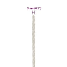 Greatstore Pracovní lano bílá 3 mm 25 m polypropylen