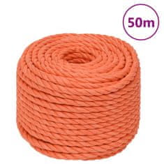 Greatstore Pracovní lano oranžové 10 mm 50 m polypropylen