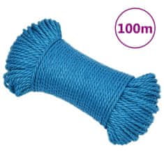 Vidaxl vidaXL Pracovní lano, modré, 6 mm, 100 m, polypropylen