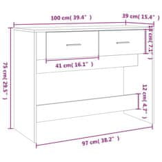 Vidaxl Konzolový stolek dub sonoma 100 x 39 x 75 cm kompozitní dřevo