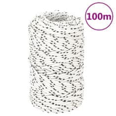 Greatstore Splétané lodní lano bílé 2 mm x 100 m polyester