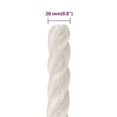 Greatstore Pracovní lano bílé 20 mm 100 m polypropylen