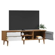 Vidaxl TV skříňka hnědá 158x40x49 cm masivní borové dřevo