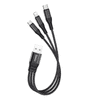 Maximin 3v1 USB kabel s microUSB, Type-c a Lightning konektorem, 0.25 metrů