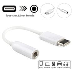 MobilPouzdra.cz Adapter audio konvertor z USB-C na Jack 3,5mm, bílá