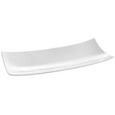 shumee Dekorativní obdélníkový servírovací talíř BARKA 218x105mm bílý porcelán - Hendi 785546