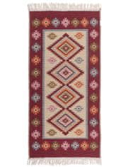 My Best Home Kusový oboustranný vzorovaný koberec KILIM - ROMBY vínová 80x150 cm Multidecor