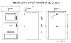 Prity krbová kamna s výměníkem K22 CP W10