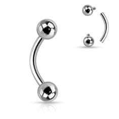 SPERKY4U Piercing banánek TITAN, kuličky 4mm