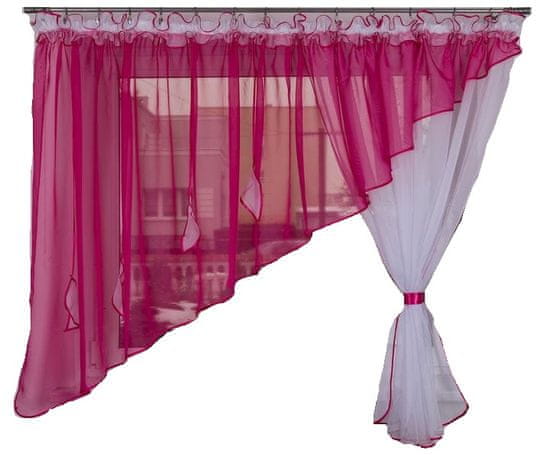Strefa Firan Ready Curtain, Lima 370x150 cm, tmavě růžová, pravá