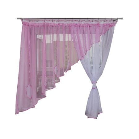 Strefa Firan Ready Curtain, Lima 370x150 cm, světle růžová, pravá