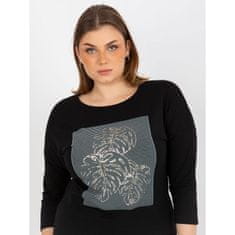 RELEVANCE Dámská halenka plus size s výstřihem HELENA černá RV-BZ-8486.29X_393612 Univerzální