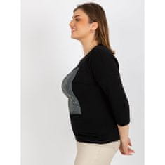 RELEVANCE Dámská halenka plus size s výstřihem HELENA černá RV-BZ-8486.29X_393612 Univerzální