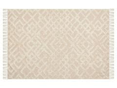 Beliani Bavlněný koberec 140 x 200 béžový ARDAHAN