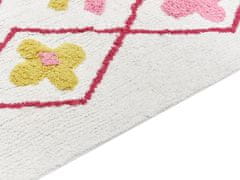 Beliani Bavlněný koberec 160 x 230 cm bílý/ růžový CAVUS