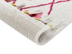 Beliani Bavlněný koberec 160 x 230 cm bílý/ růžový CAVUS